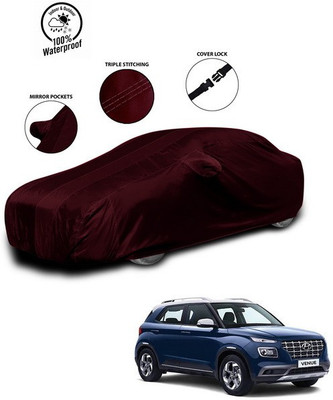 SEBONGO Car Cover For Hyundai Venue (With Mirror Pockets)(Red)