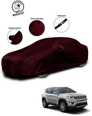 ANTHUB Car Cover For Jeep Compass (With Mirror Pockets)(Red)