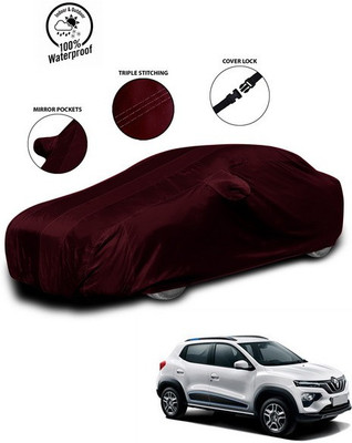ANTHUB Car Cover For Renault Kwid (With Mirror Pockets)(Red)