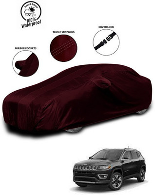 ANTHUB Car Cover For Jeep Compass (With Mirror Pockets)(Red)