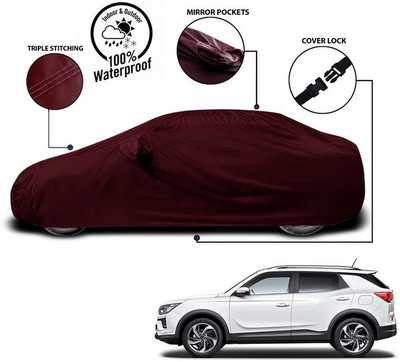 SEBONGO Car Cover For Mahindra XUV 500 (With Mirror Pockets)(Red)