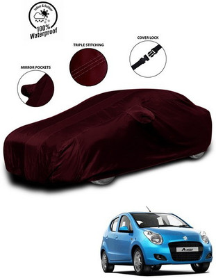 SEBONGO Car Cover For Maruti Suzuki A-Star (With Mirror Pockets)(Red)