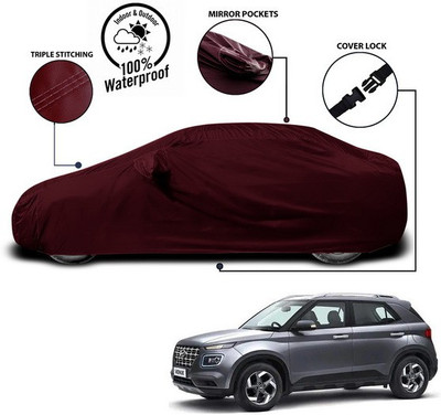ANTHUB Car Cover For Hyundai Venue (With Mirror Pockets)(Red)