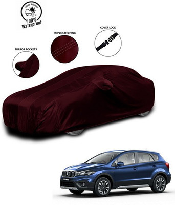 ANTHUB Car Cover For Maruti Suzuki S-Cross (With Mirror Pockets)(Red)