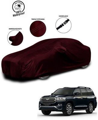 SEBONGO Car Cover For Toyota Cruiser (With Mirror Pockets)(Red)