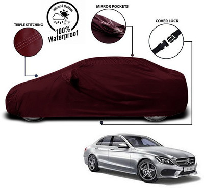 ANTHUB Car Cover For Mercedes Benz C220 (With Mirror Pockets)(Red)
