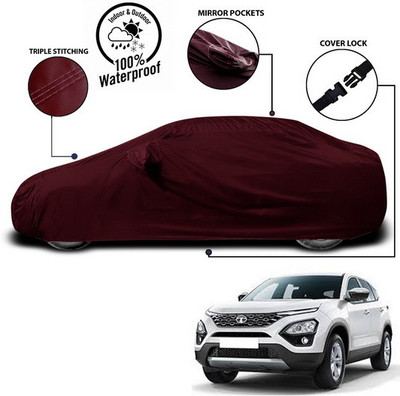 ANTHUB Car Cover For Tata Harrier (With Mirror Pockets)(Red)