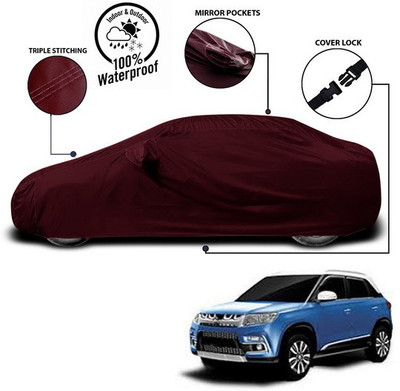 SEBONGO Car Cover For Maruti Suzuki Grand Vitara (With Mirror Pockets)(Red)