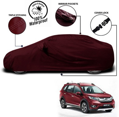 ANTHUB Car Cover For Honda Brio (With Mirror Pockets)(Red)