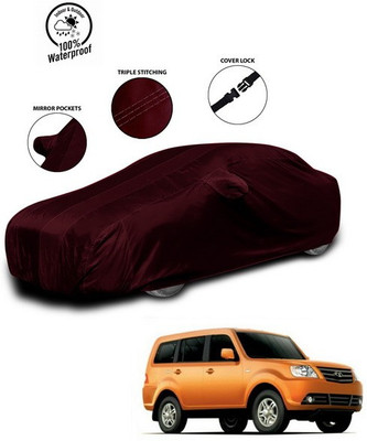 ANTHUB Car Cover For Tata Sumo Grande (With Mirror Pockets)(Red)