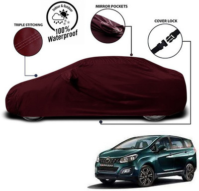 SEBONGO Car Cover For Mahindra Marazzo (With Mirror Pockets)(Red)
