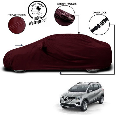 ANTHUB Car Cover For Renault Triber (With Mirror Pockets)(Red)