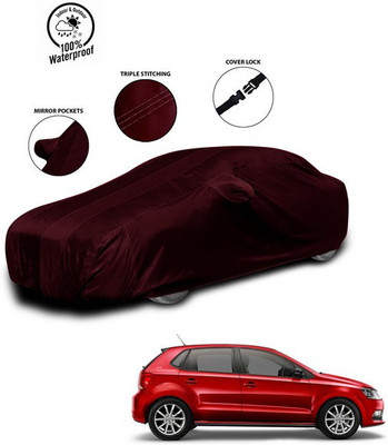 SEBONGO Car Cover For Volkswagen Polo GT (With Mirror Pockets)(Red)