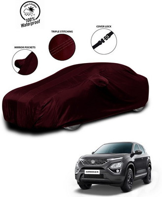 ANTHUB Car Cover For Tata Harrier (With Mirror Pockets)(Red)