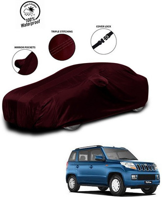 ANTHUB Car Cover For Mahindra TUV300 (With Mirror Pockets)(Red)