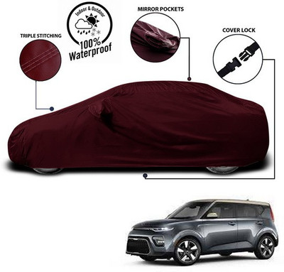 ANTHUB Car Cover For Kia Soul (With Mirror Pockets)(Red)