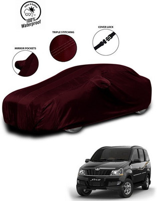SEBONGO Car Cover For Mahindra Xylo (With Mirror Pockets)(Red)