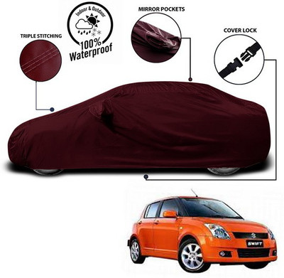 ANTHUB Car Cover For Maruti Suzuki Swift Dzire (With Mirror Pockets)(Red)