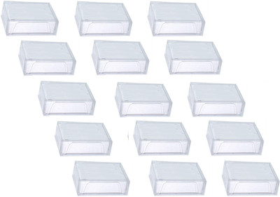 JSM New Transparent Safe Visiting/Business Name Card Box (Pack of 15) 200 Card Holder(Set of 15, White)