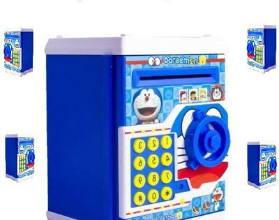 rcare collection Electric Secret Password Safe ATM Piggy Bank Money Safe Deposit Box Coin Bank(Blue)