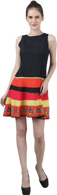 Wear We Met Women A-line Black Above Knee/Mid Thigh Length Dress