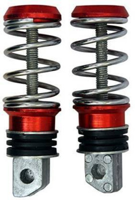 Qiisx 20651 Coil Spring Style Bike Foot Pegs (Set Of 2) Red Foot Rest(Red)
