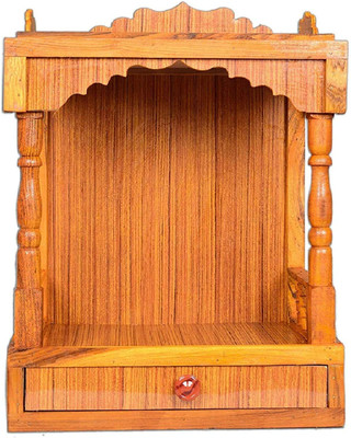 Skypure beautiful wooden Plywood Mandir for Pooja Home Decoration Wall Hanging Engineered Wood Home Temple(Height: 52, Pre-assembled)