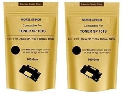MOREL TONER POWDER POUCH COMPATIBLE FOR USE IN SP3400 SP3410 SP3510 AFICIO 3510DN PRINTERS PACK OF 2 – 100 GRAMS BLACK INK TONER Black Ink Cartridge