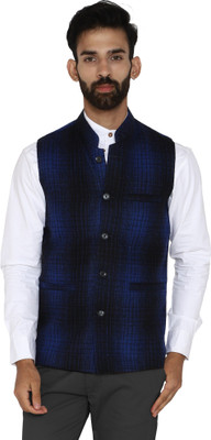 Essentiele Sleeveless Checkered Men Jacket