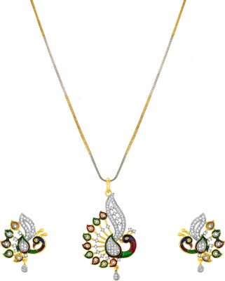 anjni creation Brass Gold-plated Gold, Silver Jewellery Set(Pack of 1)