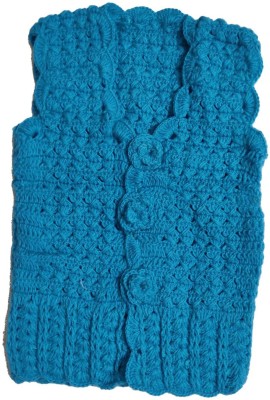 Cute Collection Girls Party Pure Wool Woollen Top(Blue, Pack of 1)