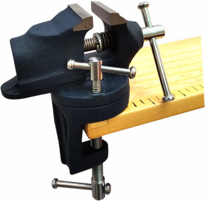Scorpion Table Vice Clamp Type Revolving 40 mm (1-1/2 inch) Cast Iron Professional Table vice Clamp Type Revolving – Blue Multi Vise Tool