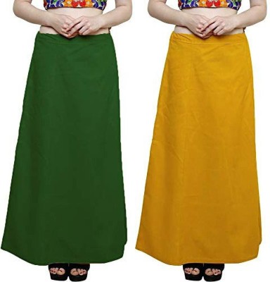 NewBELL P2_B Green_Dark Yellow Pure Cotton Petticoat(Free)