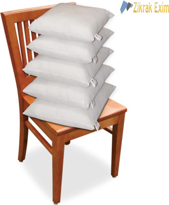 ZIKRAK EXIM Polyester Fibre Solid Cushion Pack of 5(White)