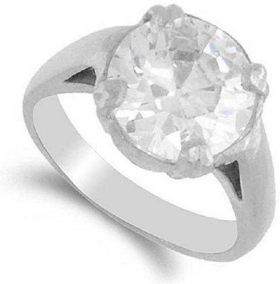KUNDLI GEMS White zircon stone ring Natural stone white zircon unheated & untreated stone Lab Certified for unisex Stone Zircon Silver Plated Ring