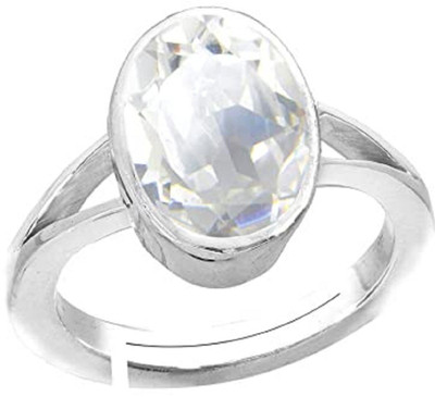 RATAN BAZAAR White zircon stone ring Natural stone 6.00 carat white zircon unheated & untreated stone Lab Certified for unisex Stone Zircon Silver Plated Ring