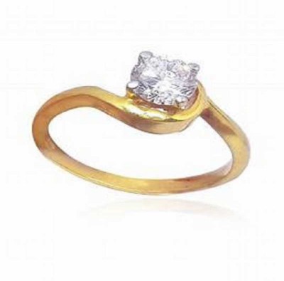 RATAN BAZAAR White zircon stone ring Natural stone white zircon unheated & untreated stone Lab Certified for unisex Stone Zircon Gold Plated Ring