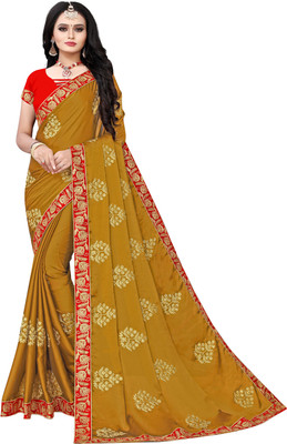 BHAKTI BHUSHAN CREATION Embroidered Bollywood Silk Blend, Polyester Saree(Multicolor)