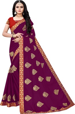 BHAKTI BHUSHAN CREATION Embroidered Bollywood Silk Blend, Polyester Saree(Multicolor)