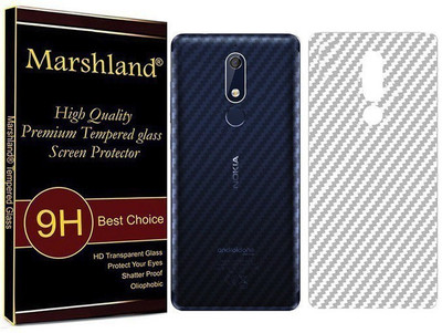 MARSHLAND Back Screen Guard for nokia, 5.1, 3D Carbon Fiber Flexible Back Screen Protector(Pack of 1)