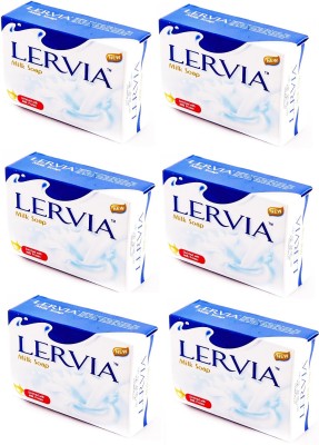 Lervia Milk Soap is enriched with Milk Protein, and natural moisturizer | Pack of 6(6 x 75 g)