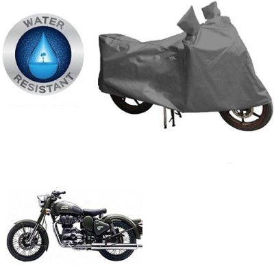 RPSENTTERPR Waterproof Two Wheeler Cover for Royal Enfield(Battle Green, Grey)