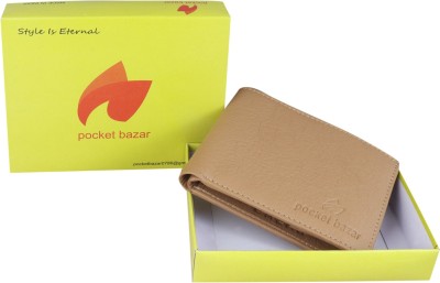 pocket bazar Men Beige Artificial Leather Wallet(8 Card Slots)