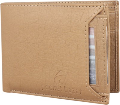 pocket bazar Men Beige Artificial Leather Wallet(7 Card Slots)