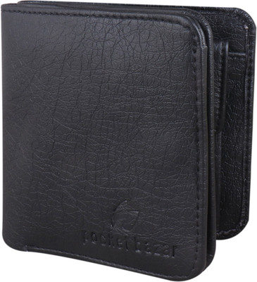 pocket bazar Men Black Artificial Leather Wallet(7 Card Slots)
