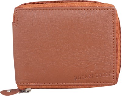 pocket bazar Men Casual Tan Artificial Leather Wallet(3 Card Slots)