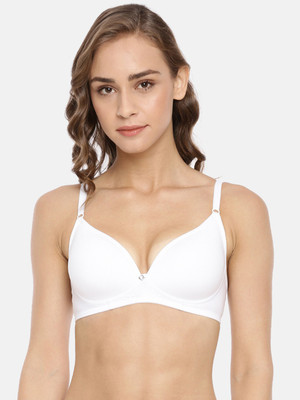Macrowoman W-Series Soft Cup Padded Bra Women T-Shirt Lightly Padded Bra(White)