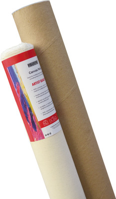 Pragati Systems 'Artist' Series 10 Oz Canvas Roll 24 Inch x 5 Meter Polycotton Medium Grain Canvas Roll (Set of 1)(White)