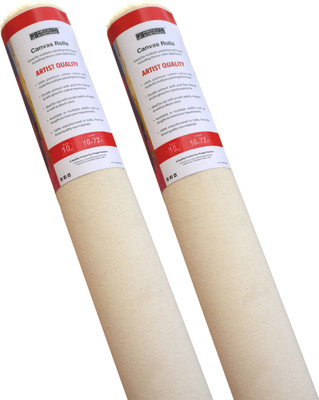 Pragati Systems 'Artist' Series 10 Oz Canvas Roll 72 Inch x 10 Meter Polycotton Medium Grain Canvas Roll (Set of 1)(White)