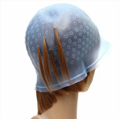 ESTAVITO Silicone Reusable Hair Colouring Bleaching Cap With Hook Hair Accessory Set(Blue, Pink, White)